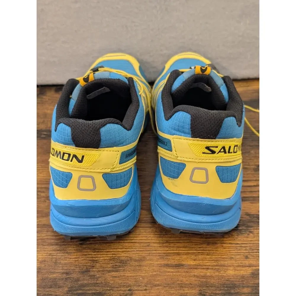 Salomon Speedcross 3 Mens 9.5 Blue Yellow ClimaShield Running Shoes Trail Train